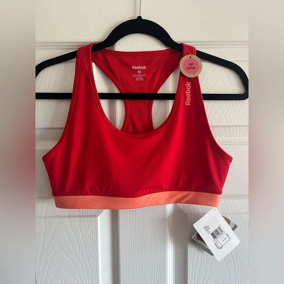 NWT Reebok Workout Bra - Size M Red/Coral - Picture 2 of 10